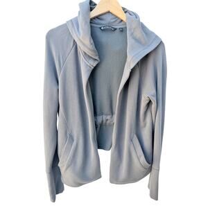 Athleta Open Front Hoodie Womens Medium Gray Athletic Lounge